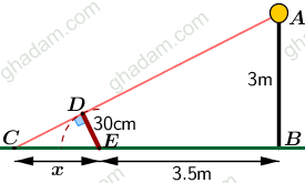 تکلیف آنلاین، آموزش ریاضی نهم، نور هندسی، تشابه، فیزیک